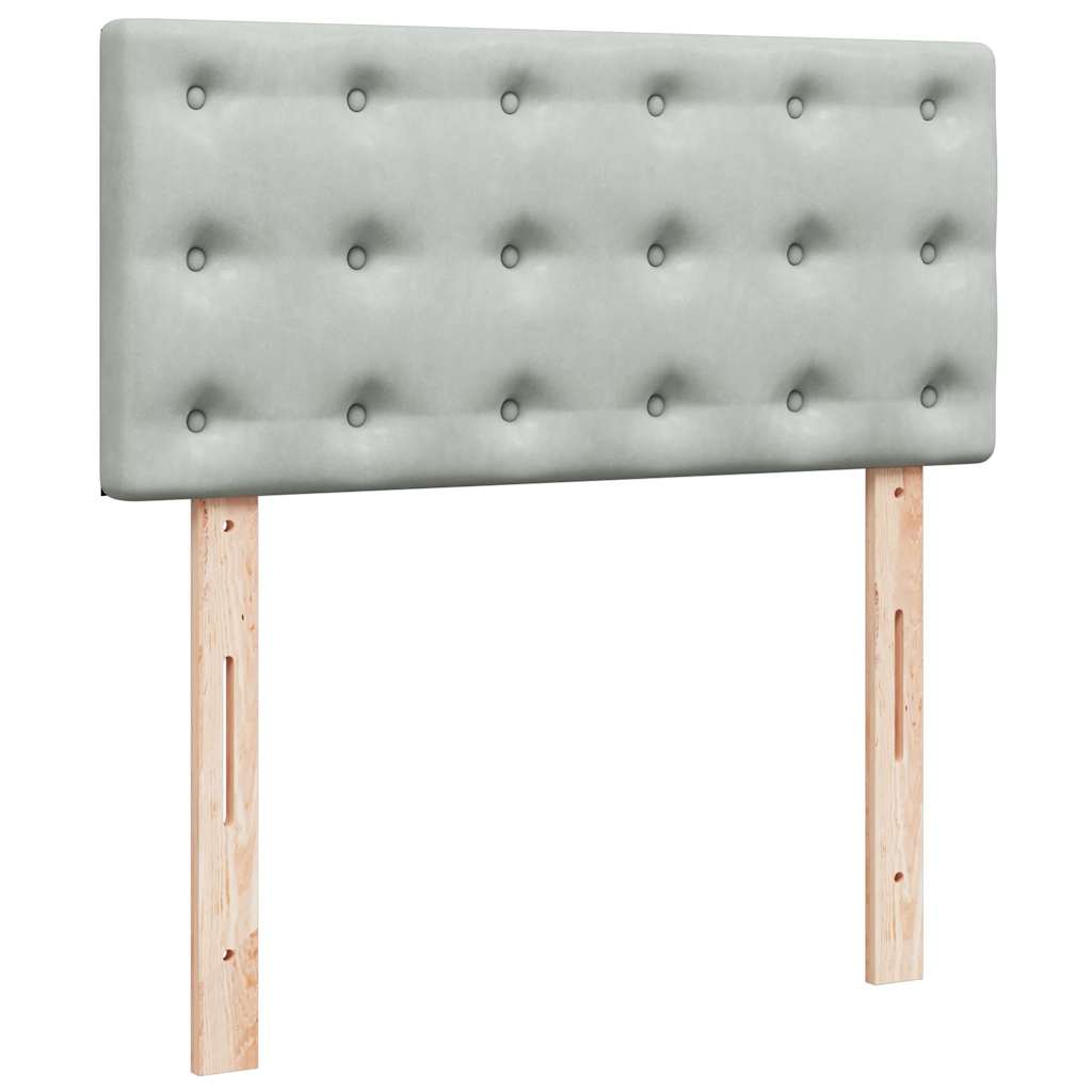 kontinentalseng med madras 80x200 cm fløjl lysegrå