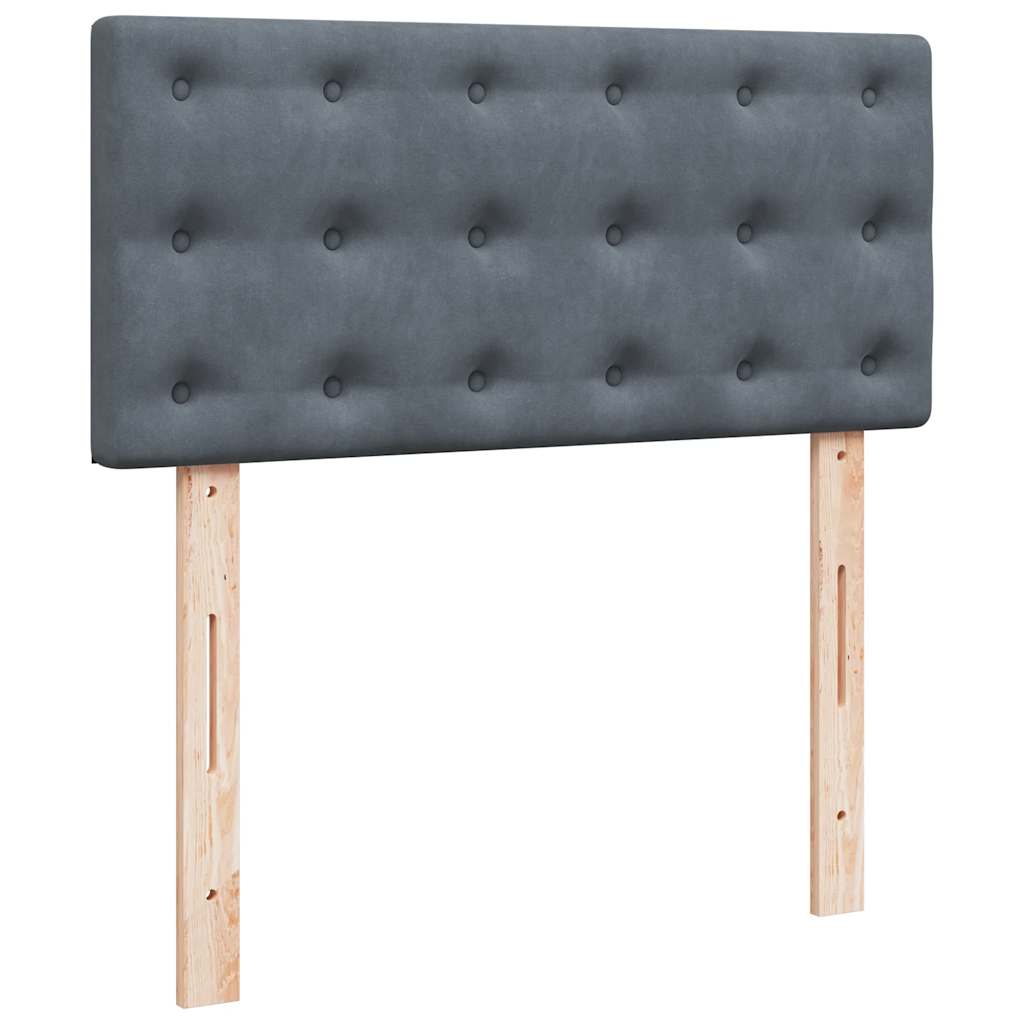 kontinentalseng med madras 80x200 cm fløjl mørkegrå