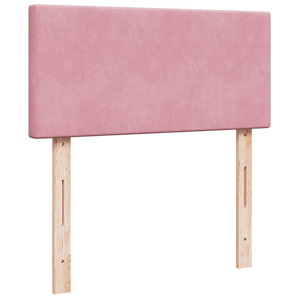 kontinentalseng med madras 90x190 cm fløjl pink
