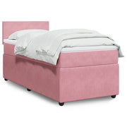 kontinentalseng med madras 90x190 cm fløjl pink