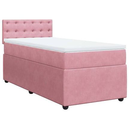 kontinentalseng med madras 90x190 cm fløjl pink