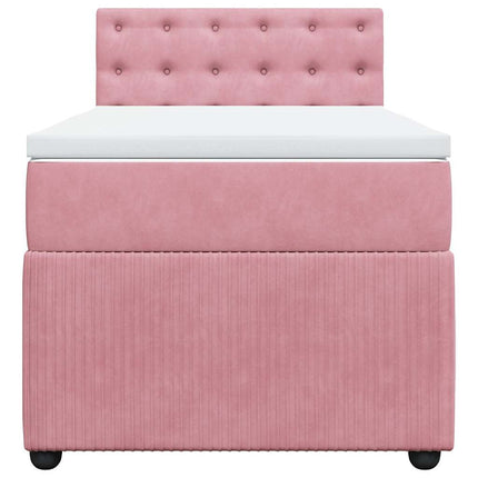 kontinentalseng med madras 90x190 cm fløjl pink