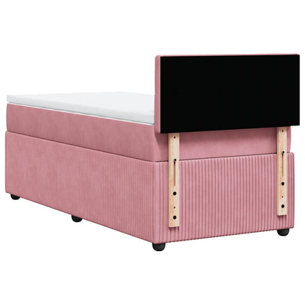 kontinentalseng med madras 90x190 cm fløjl pink