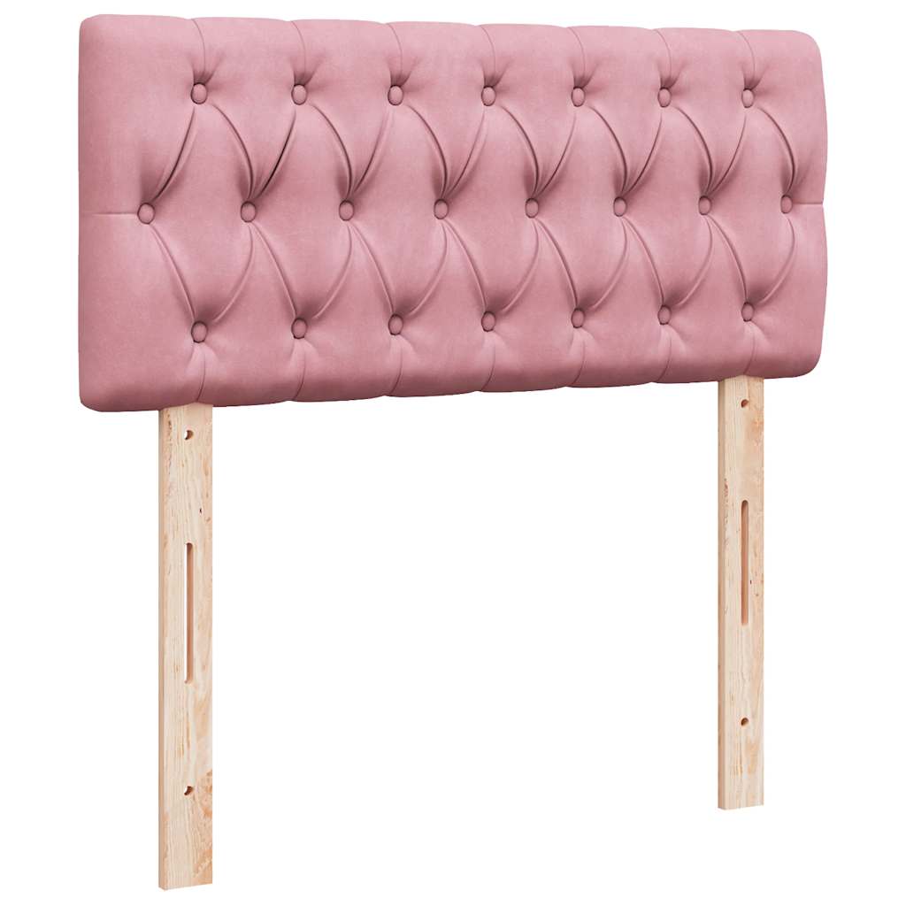 kontinentalseng med madras 90x190 cm fløjl pink