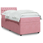 kontinentalseng med madras 90x190 cm fløjl pink