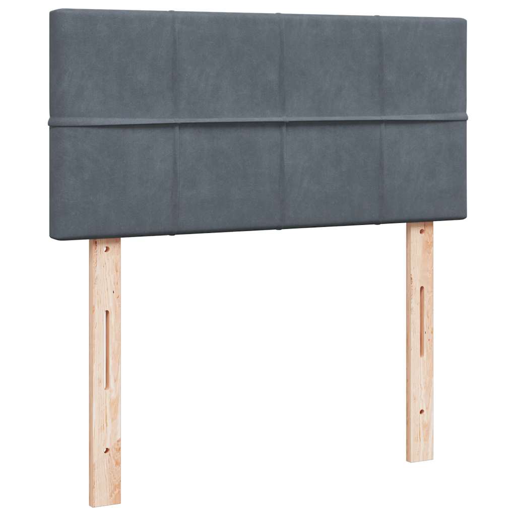 kontinentalseng med madras 90x190 cm fløjl mørkegrå