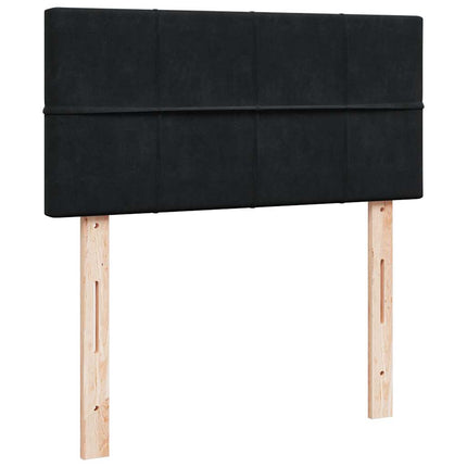 kontinentalseng med madras 90x190 cm fløjl sort