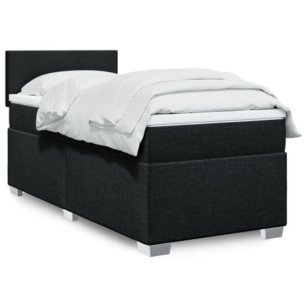 kontinentalseng med madras 90x190 cm stof sort