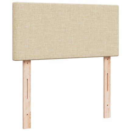 kontinentalseng med madras 90x190 cm stof cremefarvet