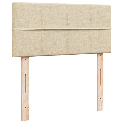 kontinentalseng med madras 90x190 cm stof cremefarvet