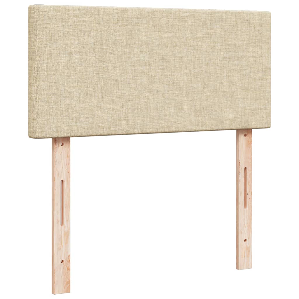 kontinentalseng med madras 90x200 cm stof cremefarvet