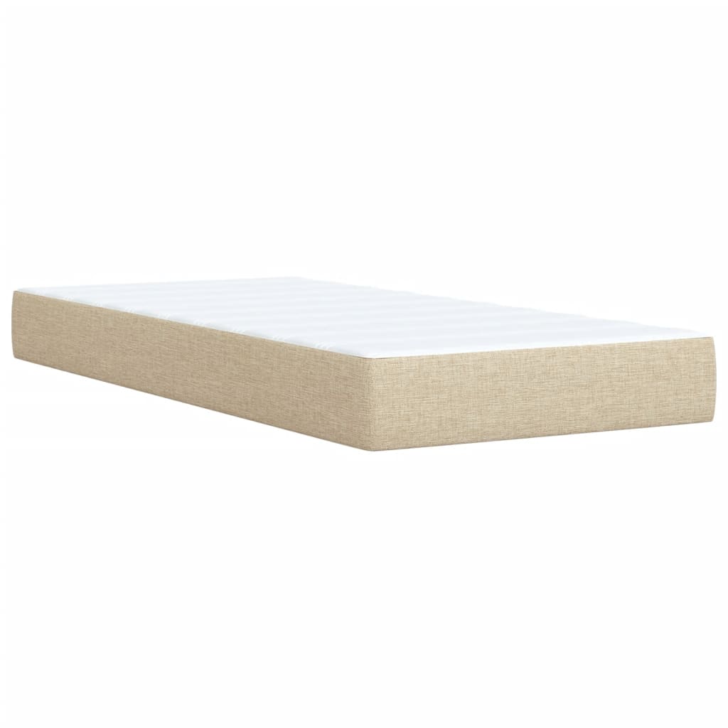 kontinentalseng med madras 90x200 cm stof cremefarvet