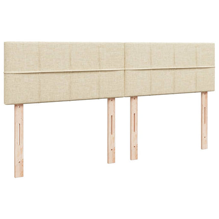 kontinentalseng med madras 200x200 cm stof cremefarvet