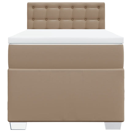 kontinentalseng 80x200 cm kunstlæder cappuccinofarvet