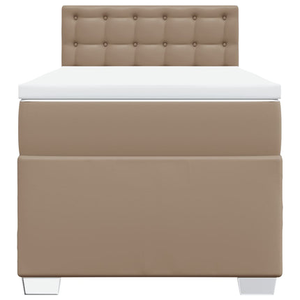 kontinentalseng 90x200 cm kunstlæder cappuccinofarvet