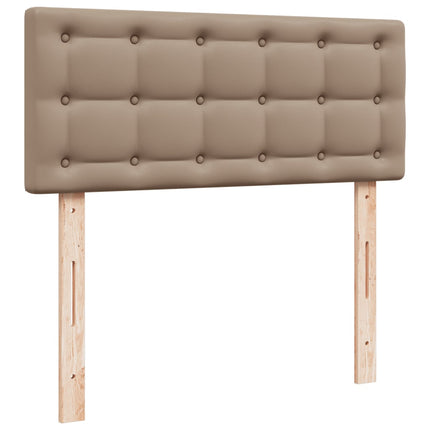 kontinentalseng 90x200 cm kunstlæder cappuccinofarvet