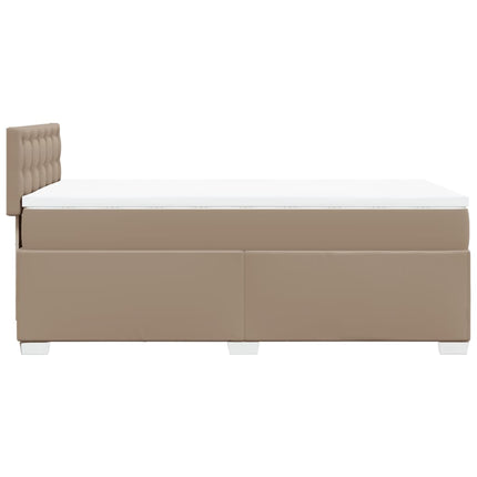 kontinentalseng 90x200 cm kunstlæder cappuccinofarvet