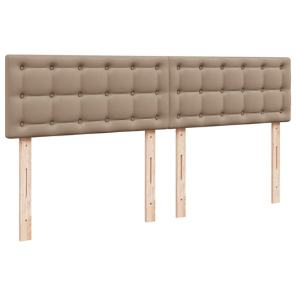 kontinentalseng 200x200 cm kunstlæder cappuccinofarvet