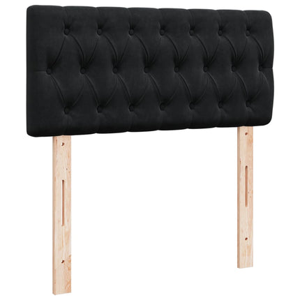 kontinentalseng med madras 90x190 cm fløjl sort