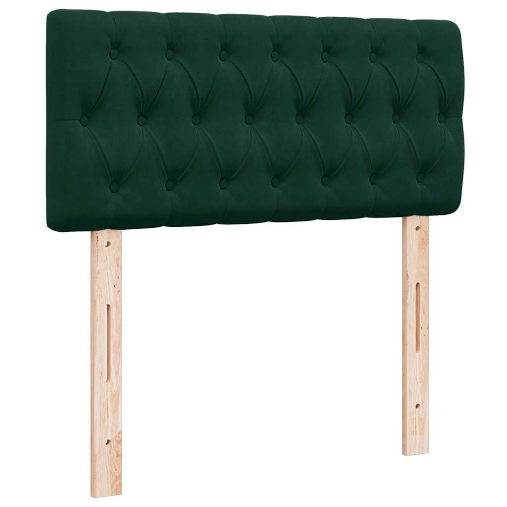 kontinentalseng med madras 90x200 cm fløjl mørkegrøn