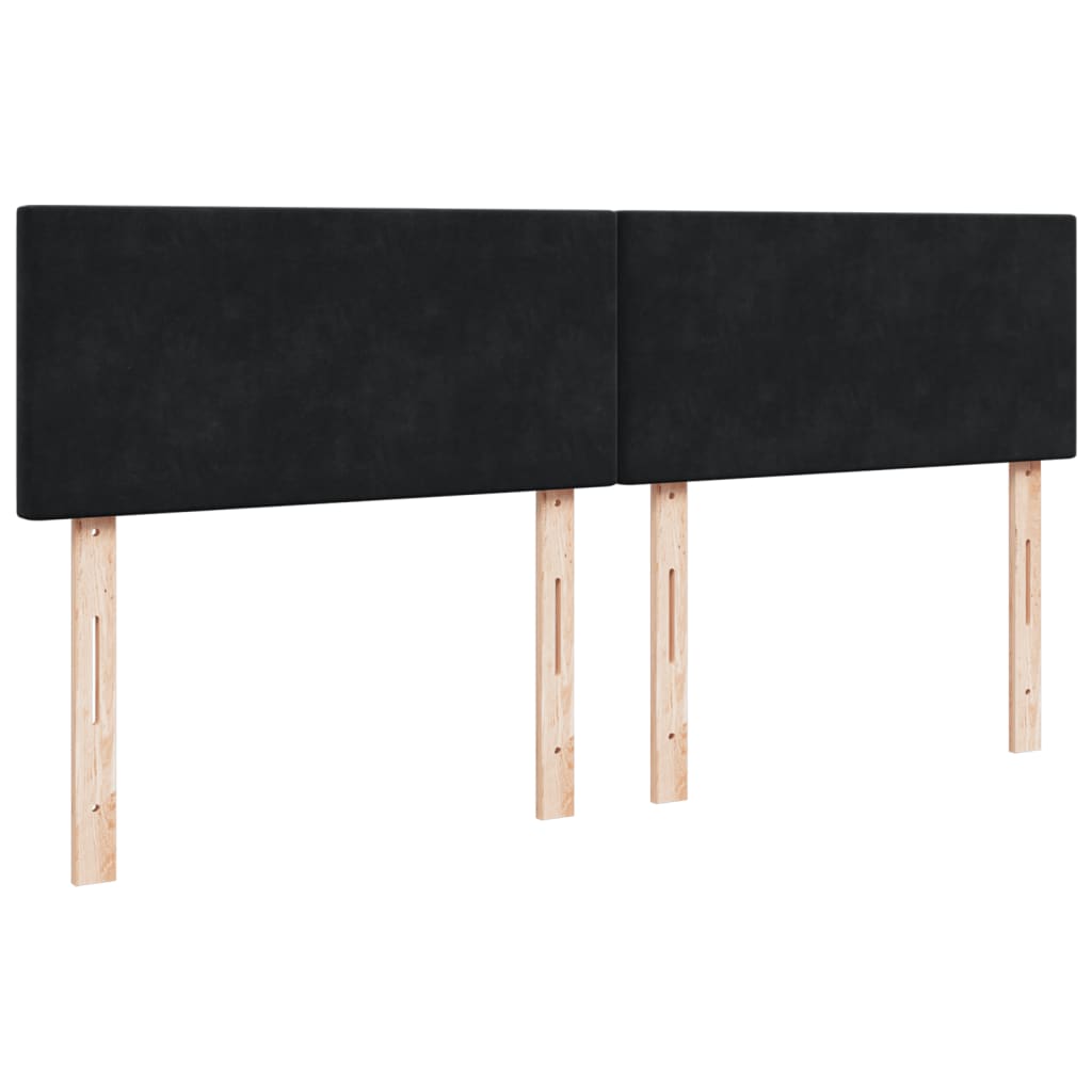 kontinentalseng med madras 200x200 cm fløjl sort