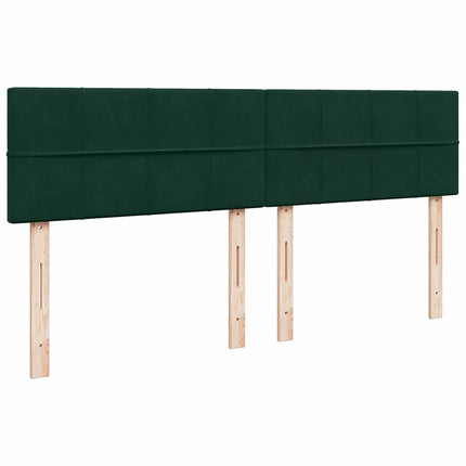 kontinentalseng med madras 200x200 cm fløjl mørkegrøn