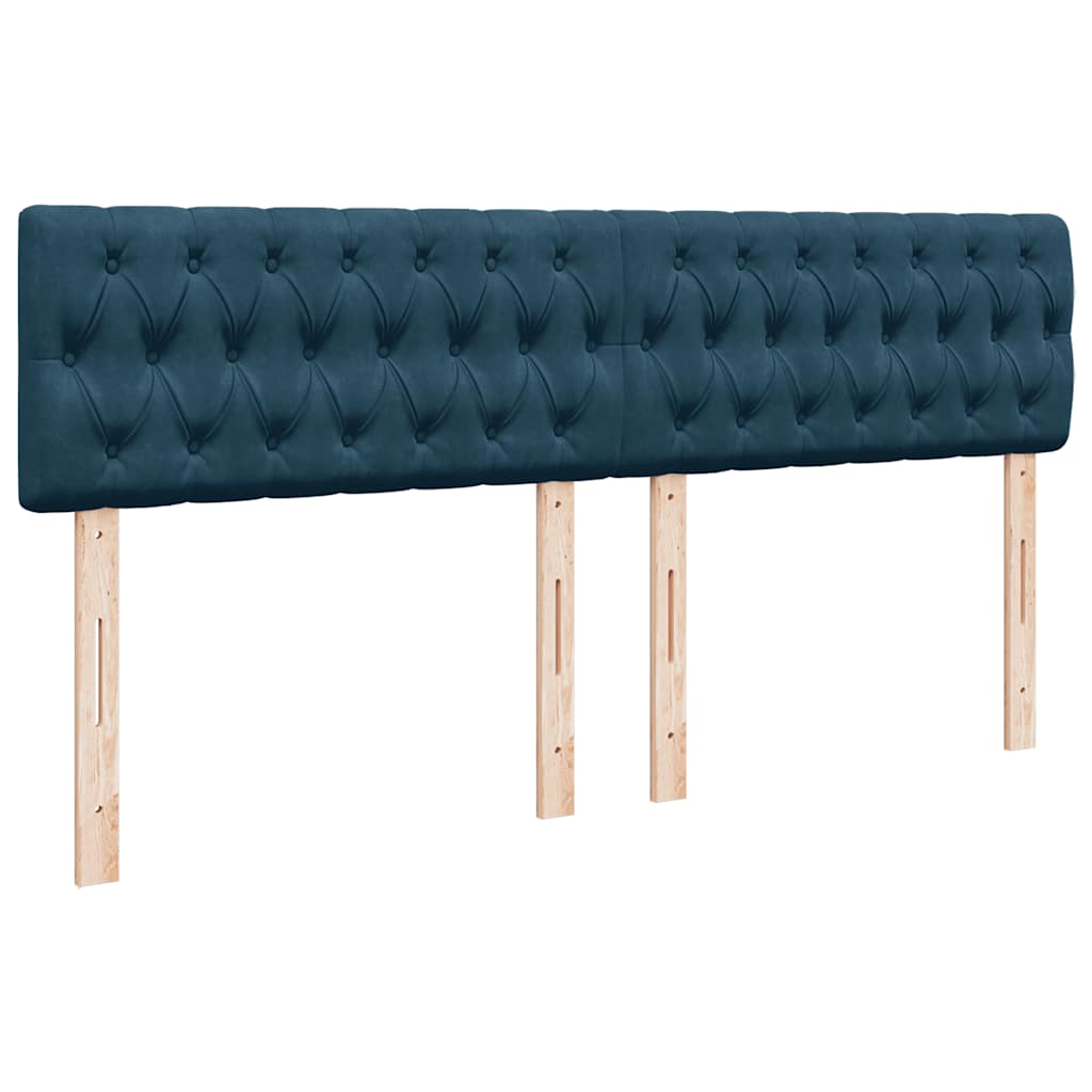 kontinentalseng med madras 200x200 cm fløjl blå