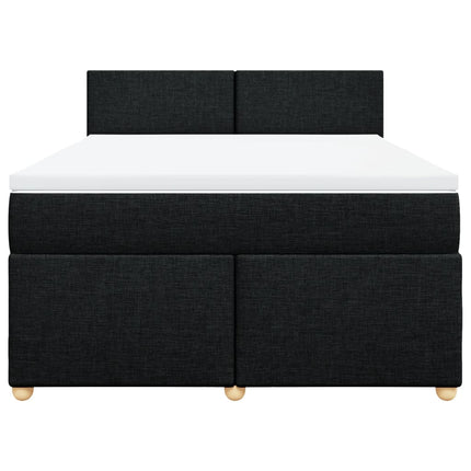 kontinentalseng med madras 140x190 cm stof sort