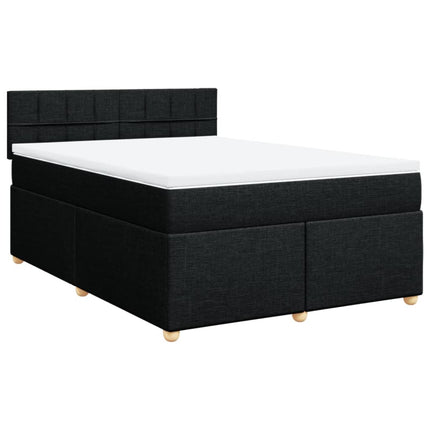 kontinentalseng med madras 140x190 cm stof sort