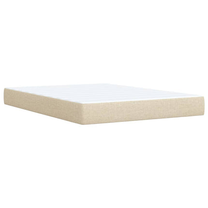 kontinentalseng med madras 140x190 cm stof cremefarvet