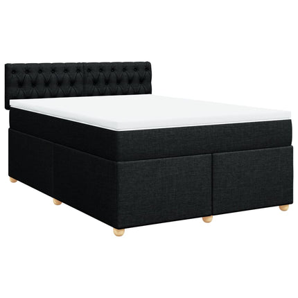 kontinentalseng med madras 140x190 cm stof sort