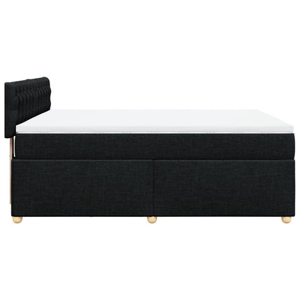 kontinentalseng med madras 140x190 cm stof sort