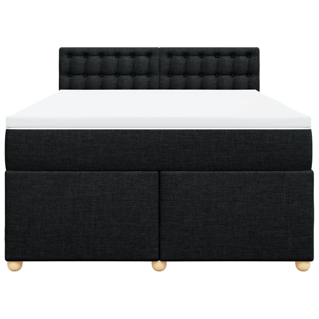 kontinentalseng med madras 140x190 cm stof sort