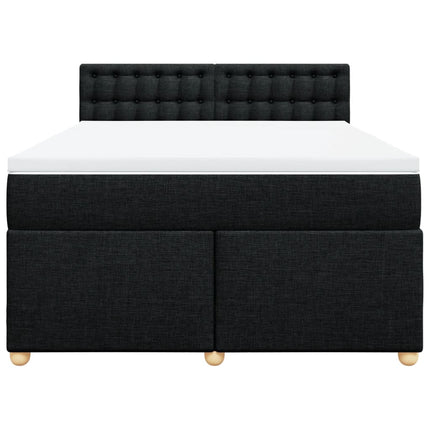 kontinentalseng med madras 140x190 cm stof sort