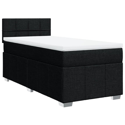 kontinentalseng med madras 90x200 cm stof sort