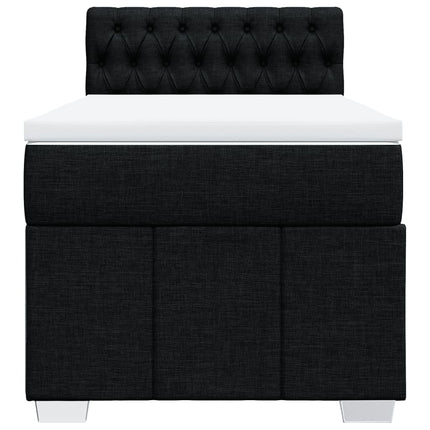 kontinentalseng med madras 90x200 cm stof sort