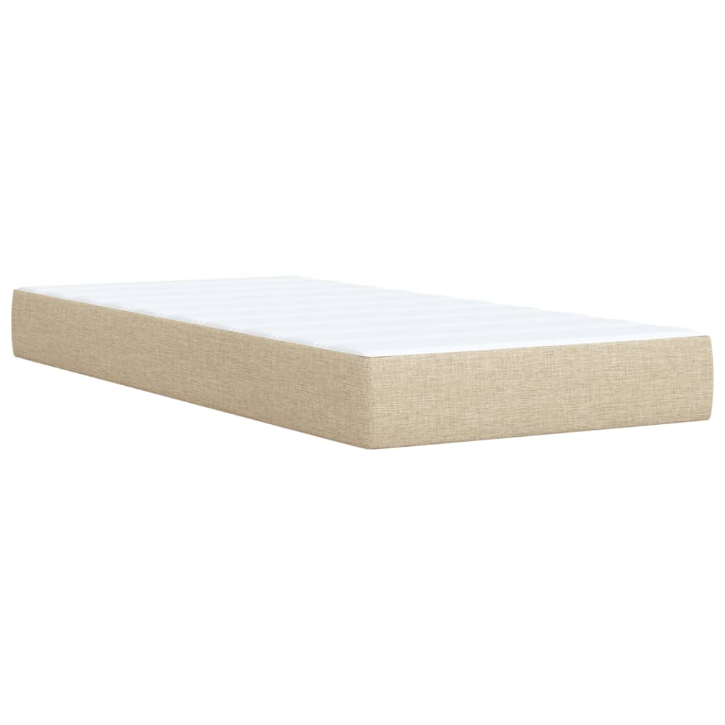 kontinentalseng med madras 90x200 cm stof cremefarvet