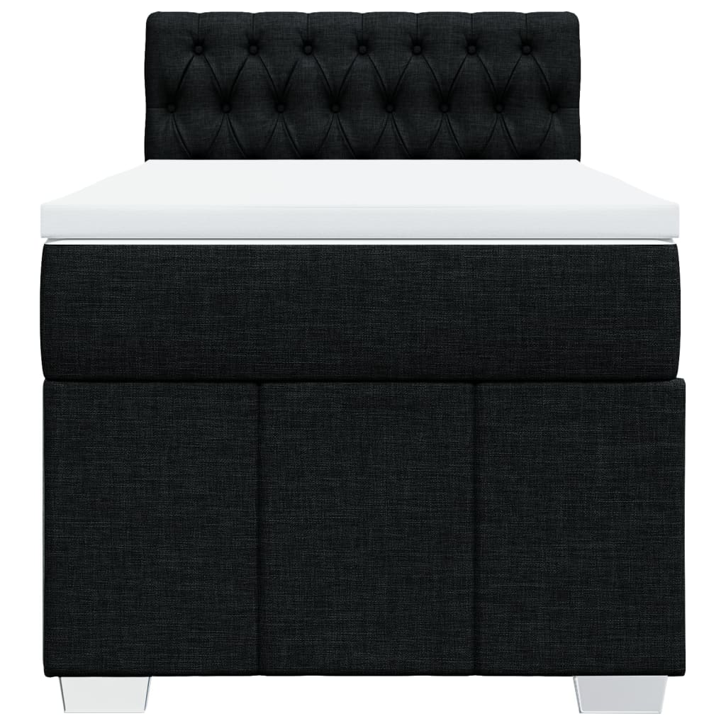 kontinentalseng med madras 100x200 cm stof sort