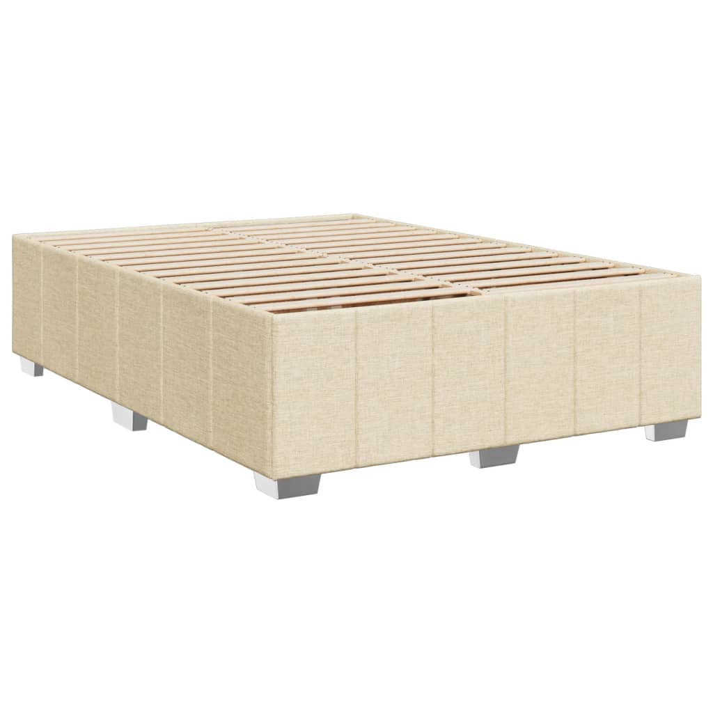 kontinentalseng med madras 160x200 cm stof cremefarvet