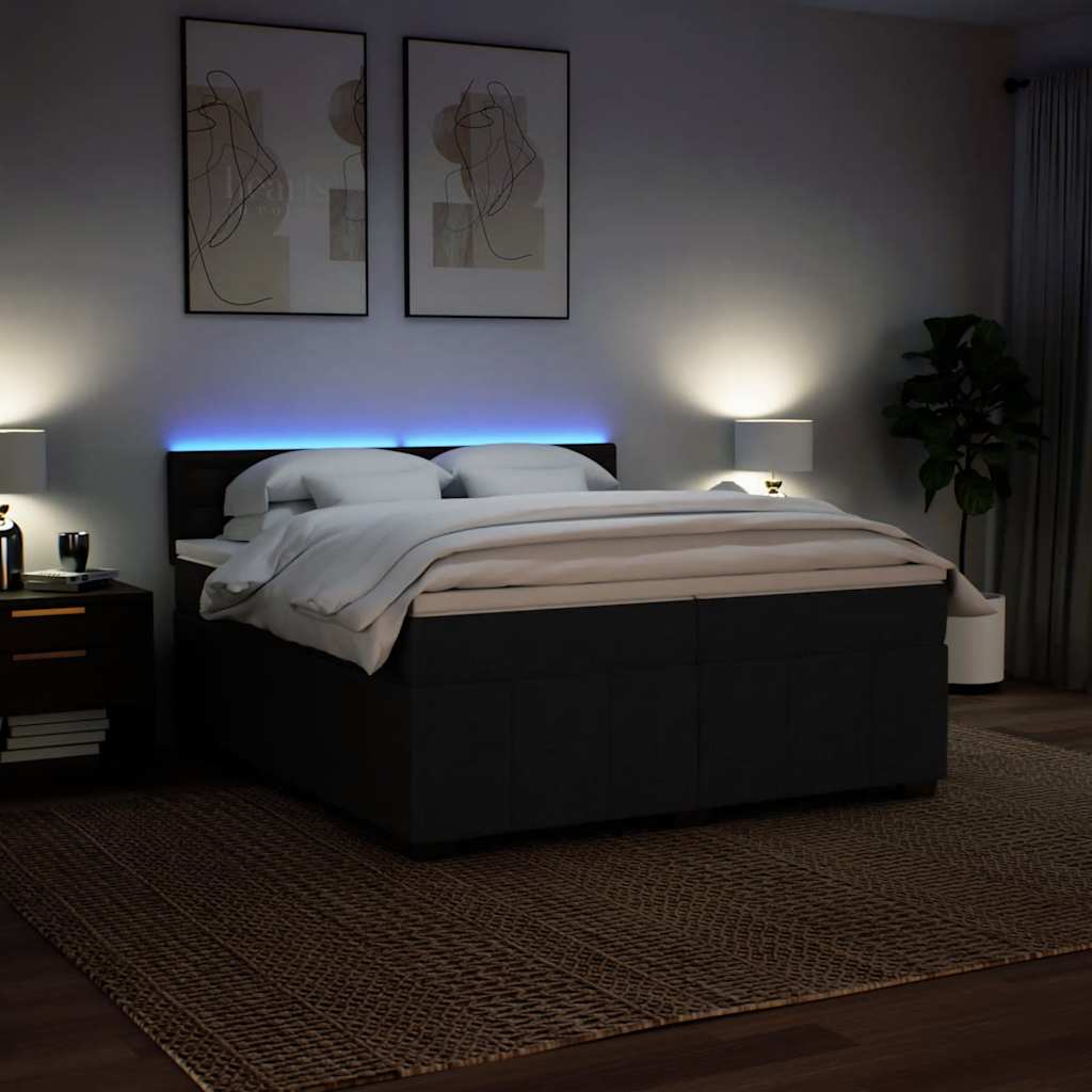 kontinentalseng med madras 200x200 cm stof sort