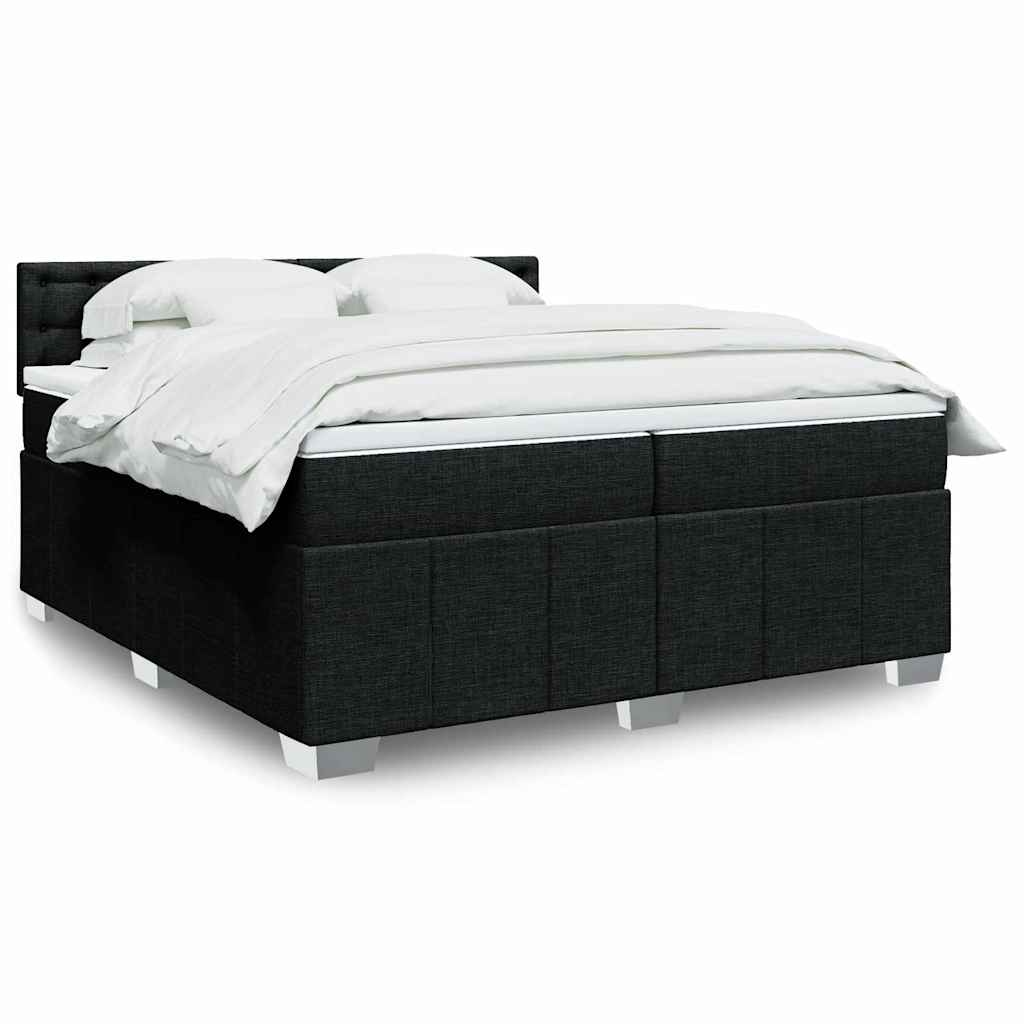 kontinentalseng med madras 200x200 cm stof sort