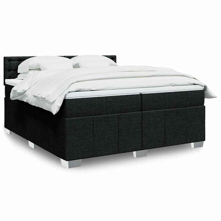 kontinentalseng med madras 200x200 cm stof sort