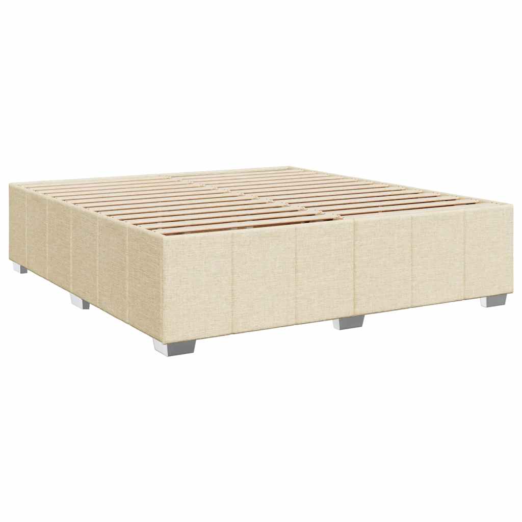 kontinentalseng med madras 200x200 cm stof cremefarvet