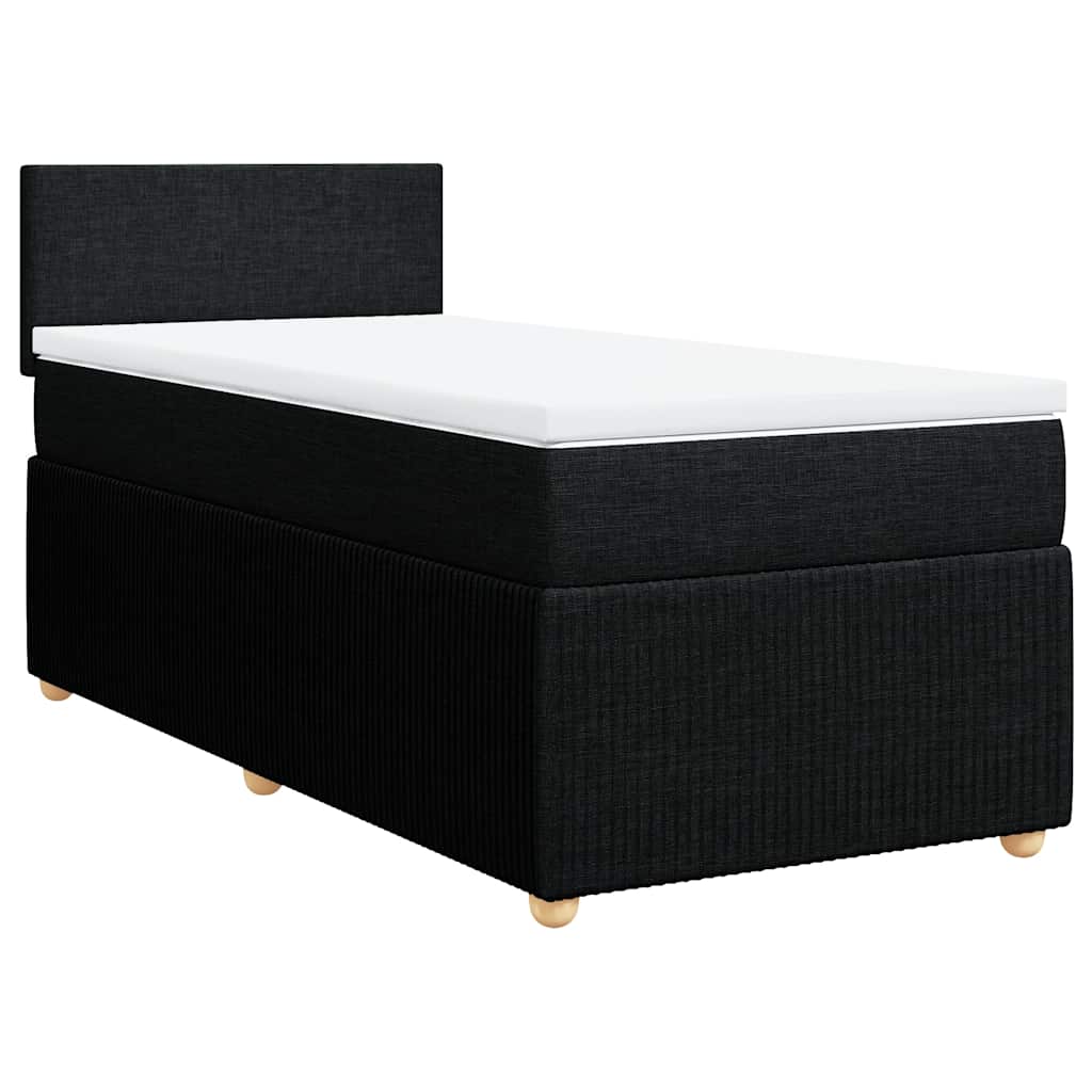 kontinentalseng med madras 80x200 cm stof sort