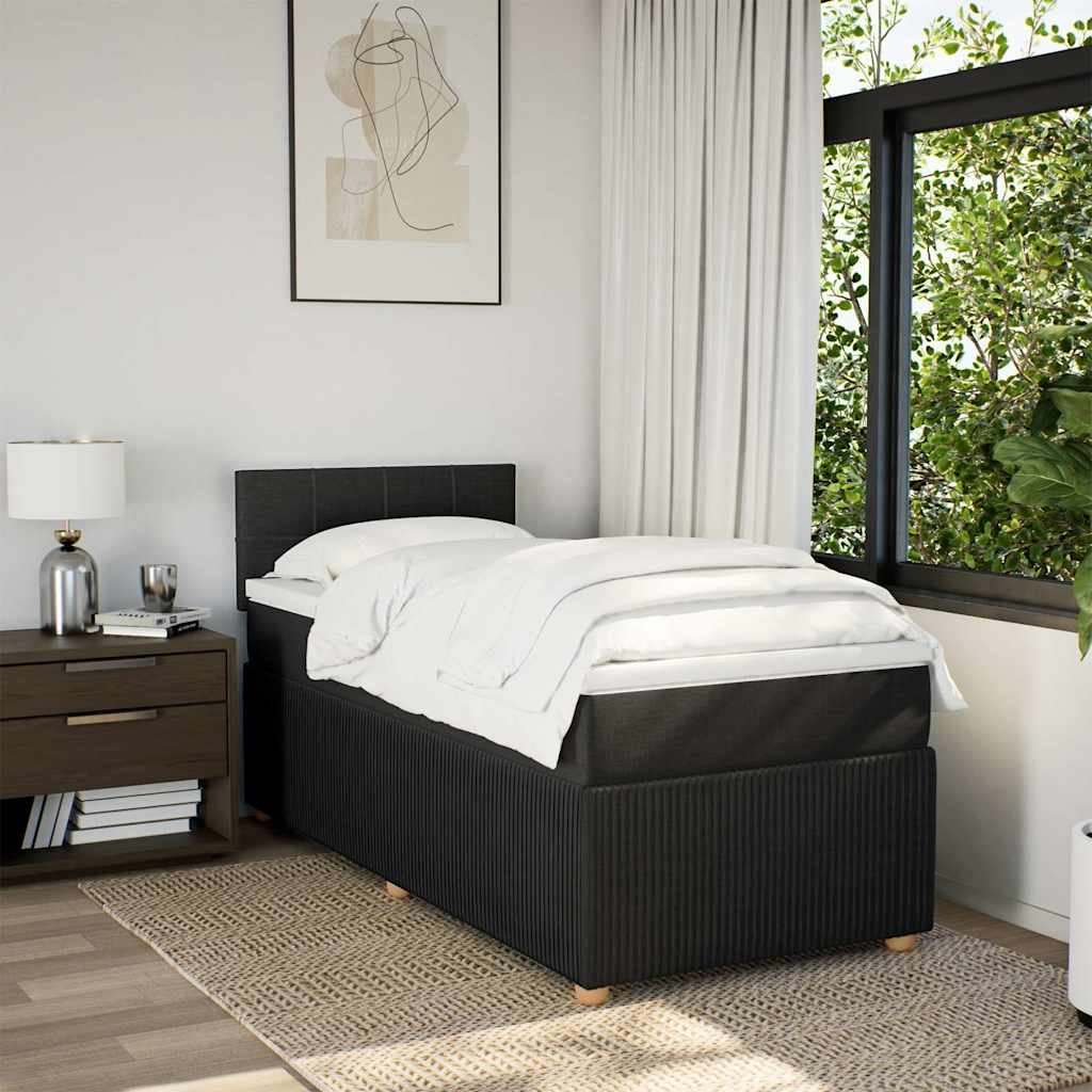 kontinentalseng med madras 80x200 cm stof sort