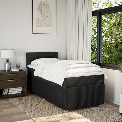 kontinentalseng med madras 80x200 cm stof sort