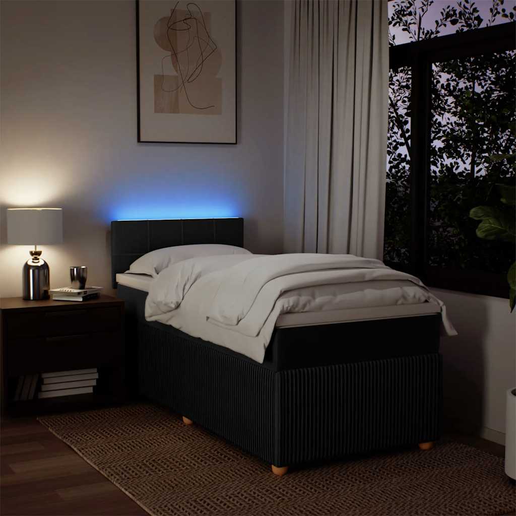 kontinentalseng med madras 80x200 cm stof sort