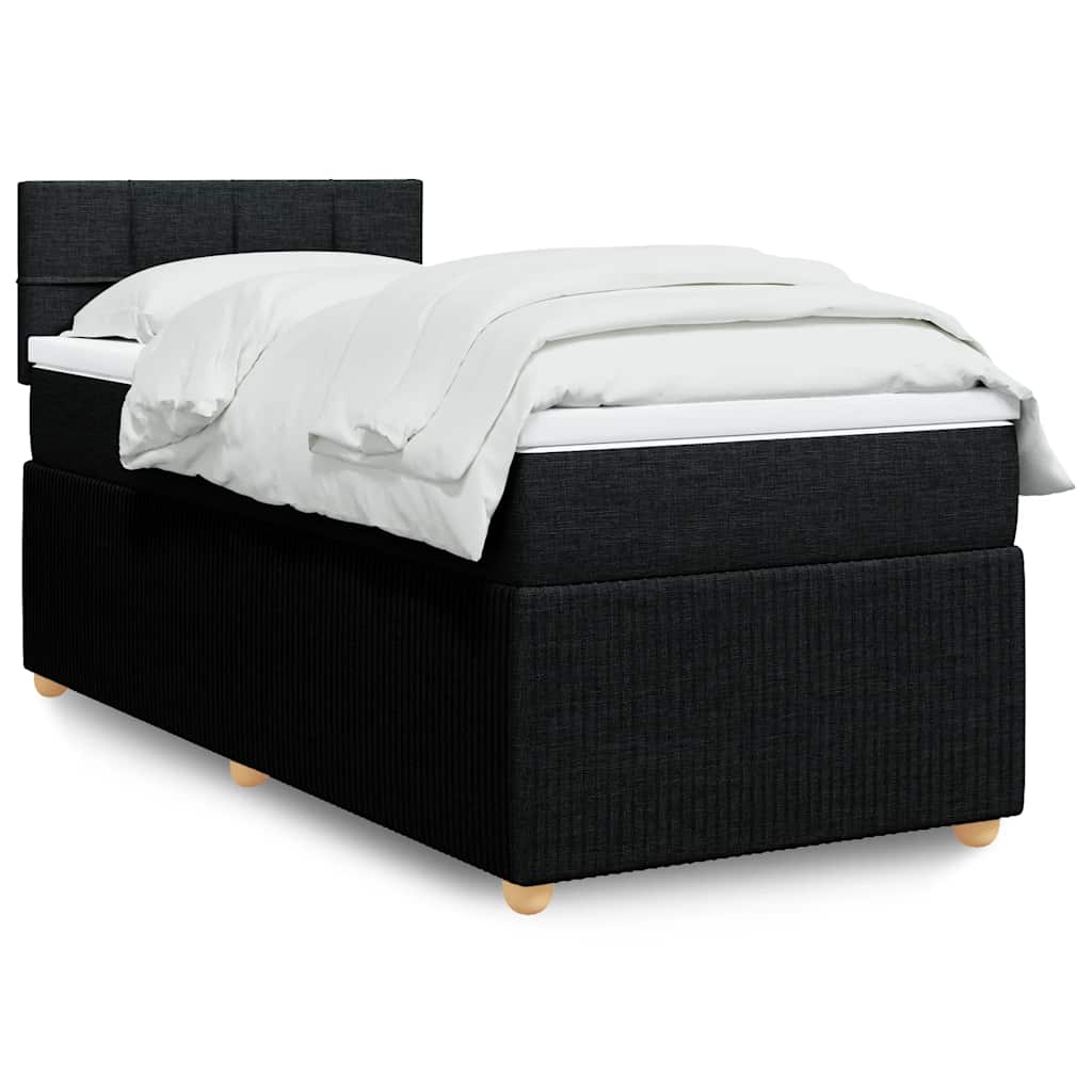 kontinentalseng med madras 80x200 cm stof sort