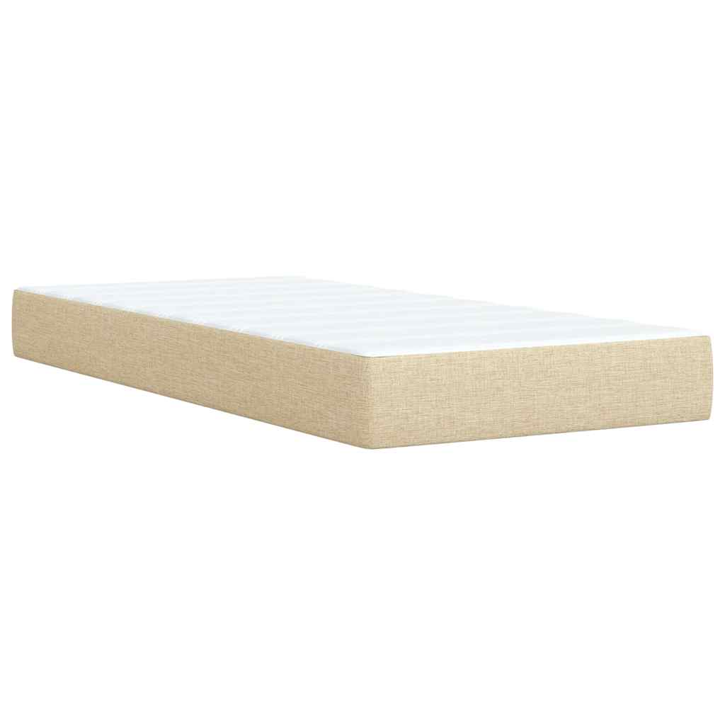 kontinentalseng med madras 80x200 cm stof cremefarvet