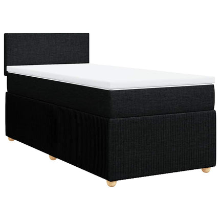 kontinentalseng med madras 90x190 cm stof sort